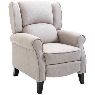 HOMCOM Sillón Relax con Reclinación Manual hasta 160 grados con Reposapiés Retráctil Esponja de Densidad Tapizado en Arpillera 77x88x102cm
