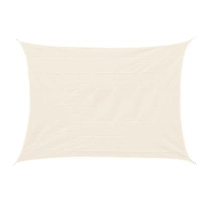 Outsunny Toldo Vela cuadrado 4x6m Toldo parasol Vela de Sombra Protección UV HDPE (polietileno de alta densidad) para Patio Terraza Jardín Color Blanco Crema