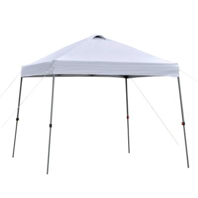 Outsunny Cenador Plegable 3x3m Portátil de Jardín con Bolsa de Transporte con Ruedas Acero para Exterior Fiestas Camping Blanco