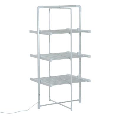 HOMCOM Tendedero Eléctrico Plegable 3 niveles Secador de Ropa con 30 Barras de Aluminio Caliente 73x67x144cm