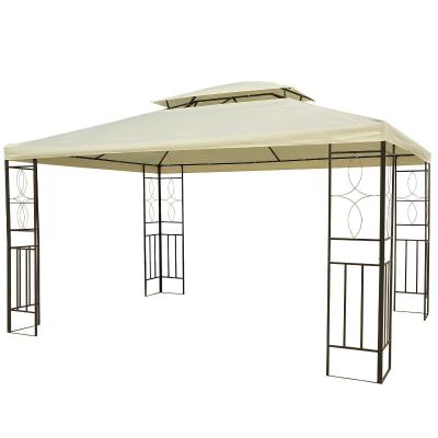 Outsunny Carpa Gazebo 3x4x2.65m Cenador para Terraza Jardín o Patio de Acero y Tela de Poliéster - Color Crema