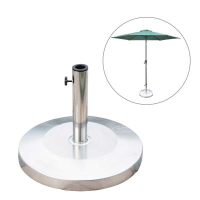 Outsunny Base de Sombrilla tipo Soporte de Pie para Parasol - Color Plateado - Acero Inoxidable - Φ48 x 36 cm