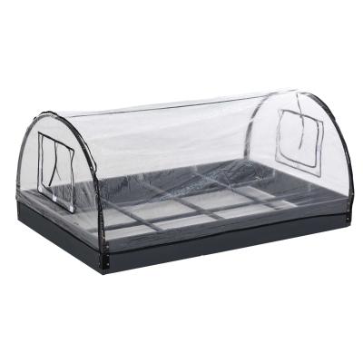 Outsunny Mini Invernadero Túnel de Jardín 2 en 1 Huerto Urbano con Cubierta de PVC y Ventanas Enrollables para Cultivo Flores Plantas Verduras 120x79x53 cm Transparente