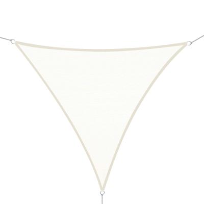 Outsunny Toldo vela Triangular 4x4x4 metros Toldo tipo Sombrilla Parasol Triángulo de Poliéster para Jardín Playa Camping Color Crema
