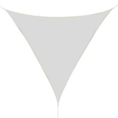 Outsunny Toldo Vela 3x3x3 metros Sombrilla Parasol Triángulo Tela de Poliéster para Jardín Playa Camping Color Crema