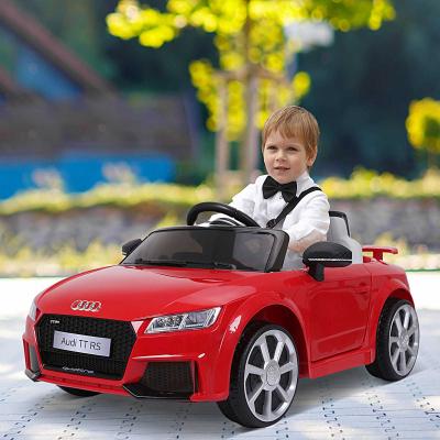 HOMCOM Audi TT Eléctrico Infantil Coche Juguete Niño +3 Años Mando a Distancia Música y Luces Aprendizaje Batería Doble Puerta Carga 30kg 103x63x44cm