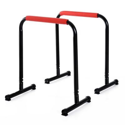 HOMCOM Barras Paralelas Training Soporte con Mango Extra Ancho para Flexiones Inclinadas Musculación Calistenia Dips 63x41x73 cm Negro