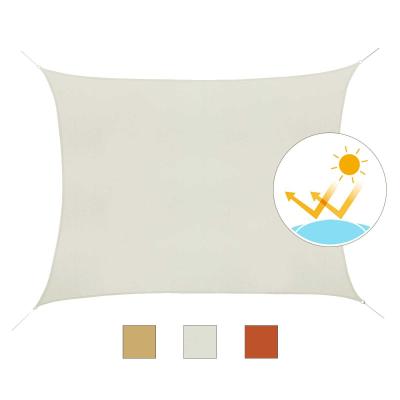 Outsunny Toldo Vela Rectángulo 4x6m de Sombra para Terraza Camping Jardín Resistente al Agua Protección UV Poliéster Tela Beige