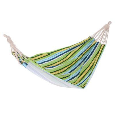 Outsunny Hamaca de Algodón para Jardín 200x150 cm Hamaca Colgante Portátil Carga Máx. 150 kg para Acampar Piscina Camping Rayas Multicolor