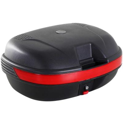 HomCom® Baul para Moto con Cerradura 44L de Capacidad 2 Llaves Kit de Montaje 54x41x28 cm Color Negro