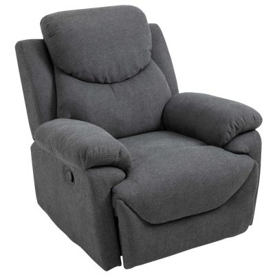 HOMCOM Butaca Tapizada Ergonómica Sillón Reclinable Manualmente 150 Grados con Reposabrazos y Reposapiés 97x96x105,5 cm Gris