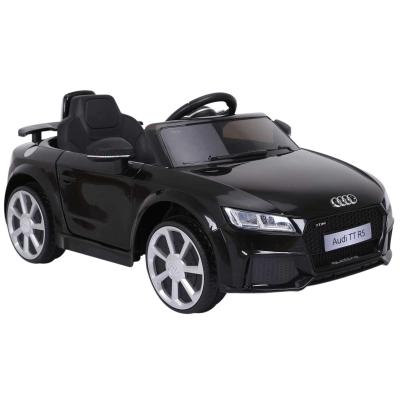 HOMCOM Audi TT Eléctrico Infantil Coche Juguete Niño 3 Años+ con Mando a Distancia con Música y Luces Modos de Aprendizaje Batería 6V Doble Apertura de Puerta Carga 30kg 103x63x44cm Color Negro