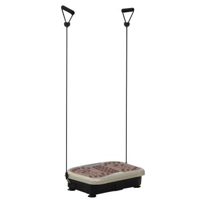 HOMCOM Placa de Vibración Plataforma Vibradora con 2 Bandas Elásticas para Fitness Entrenamiento 200W 54x33x14cm