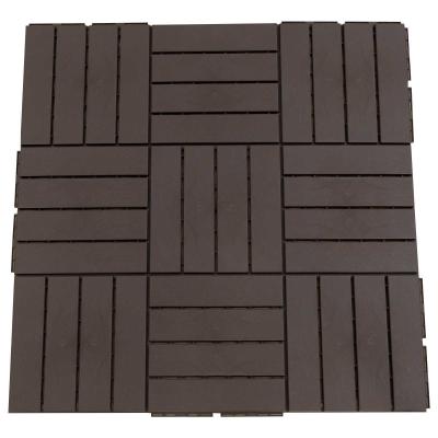Outsunny Baldosas Cuadradas para Suelos Antideslizantes Exteriores Interiores Paquete de 9 Piezas 0.81 m² 30x30 cm Marrón