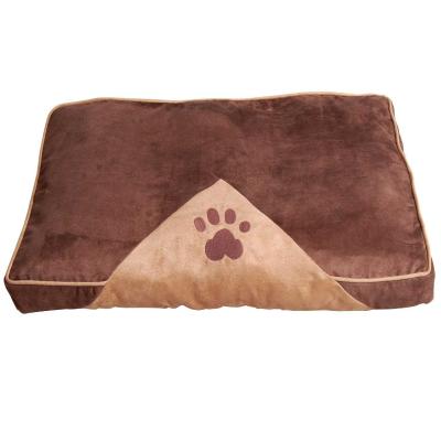 PawHut Cama para Mascotas Colchón de Espuma de Perro Gato con Funda Extraíble y Lavable con Cremallera Parte Inferior Antideslizante 100x70 cm Marrón