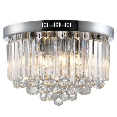 HOMCOM Lámpara de Techo de Cristal Moderna para Dormitorio Sala de Estar Lámpara de Cristal K9 para Bombillas E14 de Máx. 40W Diámetros 45x30 cm Plata