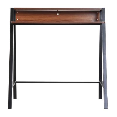 HOMCOM Mesa de Ordenador Escritorio para Hogar de Estilo Industrial 84x45x85cm Nogal