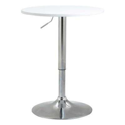 HOMCOM Mesa de Bar Regulable en Altura con Base Redonda y Antideslizante para Cocina Comedor Ø60x69-93 cm Blanco