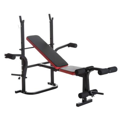 HomCom Banco de Musculación con Respaldo Ajustable Carga 150kg Acero - 105x150x112cm