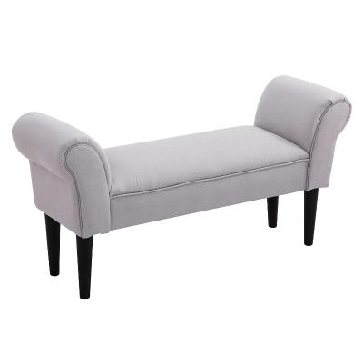 HOMCOM Taburete Pie de Cama Banqueta con Brazos Tapizada tipo Banco de Madera para Dormitorio Salón Recibidor 102x31x51cm Carga 130kg