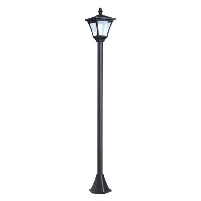 Outsunny Farol Clásico de Jardín IP44 Lámpara de Pie con Luces Solares Inteligentes LED para Exteriores Patio Terraza 15x15x120 cm Negro