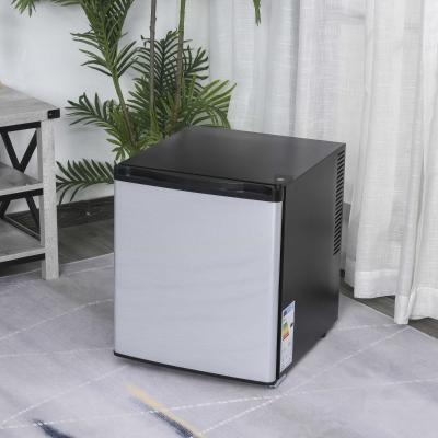HOMCOM Mini Frigorífico Volumen 50 L con Luz LED Estante Extraíble Ajustable de 3 Niveles 43x48x51 cm Negro y Plata
