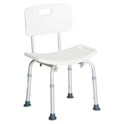 HOMCOM Silla ducha aluminio ayuda baño taburete banqueta regulable ajustable wc asiento 55 x 50,6 x 67,5-85,5cm (Lx An x Al)