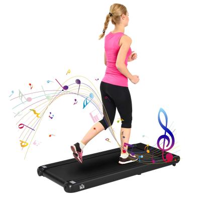 HOMCOM Cinta de Correr Eléctrica 1-6km/h Cinta de Andar Portátil con Pantalla LED Control Remoto Bluetooth Ruedas de Transporte para Casa Oficina 134x58x10 cm Negro