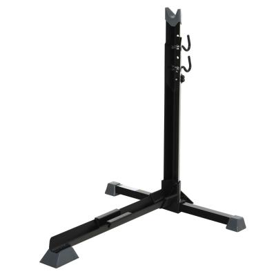 HOMCOM Soporte para Colocar Bicicleta en Vertical Caballete de Bicicleta Ajustable en Altura con Correa de Fijación 66x56x63-73,5 cm Negro