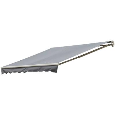 Outsunny Toldo Terraza 2,95x2,45m Balcón Patio Toldo Manual Plegable de Aluminio con Manivela Impermeable Protección Solar UV para Jardín Exterior Aluminio Acero Tela de Poliéster Color Gris