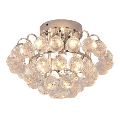 HOMCOM Lámpara de Techo de Cristal Moderna Lámpara de Araña Gotas de Lluvia para Bombillas G9 Máx. 25W para Dormitorio Sala de Estar Pasillo Ø30x20 cm Plateado