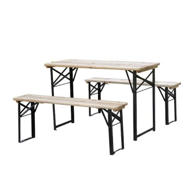 Outsunny Conjunto de Mesa y Bancos Plegables para Picninc Mesa Amplia de 120x50x76cm