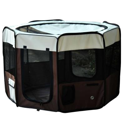PawHut Parque Mascotas Plegable 2 Puertas Juego Entrenamiento Dormitorio Perro Cachorros 116x116x71 cm