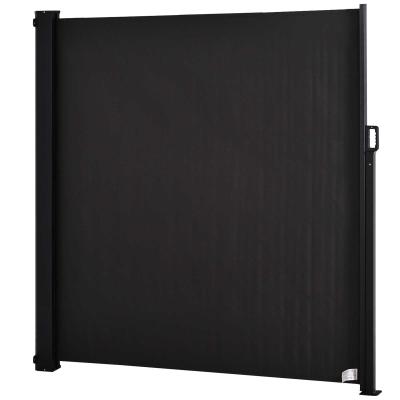 Outsunny Toldo Lateral Retráctil Exterior 350x180cm Pantalla de Privacidad contra Sol Viento Visión para Jardín Patio Balcón Tejado Hecho de Aluminio color: Gris