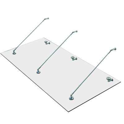 Zadaszenie szklane zadaszenie nad drzwi drzwi wejściowe stal nierdzewna szkło hartowane 200x90 cm