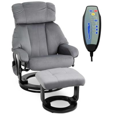 Fotel masujący z taboretem Fotel TV funkcja podgrzewania+funkcja odchylania Szary 76x80x102 HOMCOM®
