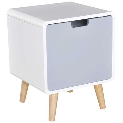 HOMCOM® STOLIK NOCNY KOMODA WYSOKI POŁYSK MDF biały