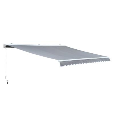 Outsunny Markiza Markiza aluminiowa Markiza z aluminiowym ramieniem przegubowym 4,5 x 3 m Ochrona przed słońcem balkon szary