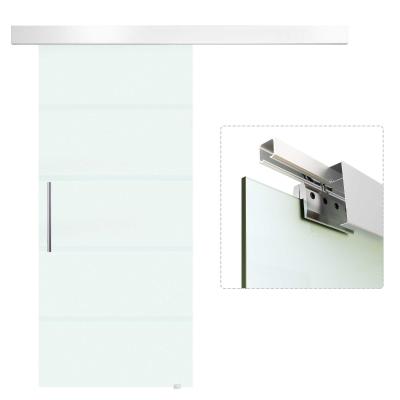 Szklane drzwi przesuwne drzwi przesuwne drzwi do pokoju szkło 4 pasy satynowane 2050x900x8 mm