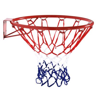 HOMCOM Obręcz do koszykówki z siatką, Siatka do koszykówki, stalowa rura + nylon, czerwony + niebieski + biały, ø 46 cm