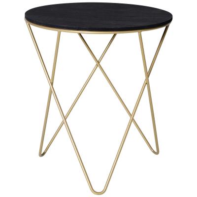 HOMCOM® Stolik Kawowy Nocny Salon Metal Płyta MDF Czarny