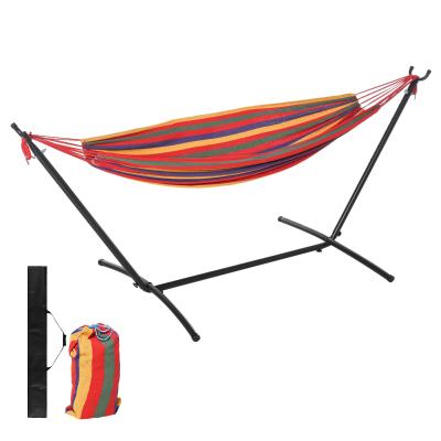 Hamak z ramą 200x150 cm regulacja wysokości torba bawełna zewnętrzny