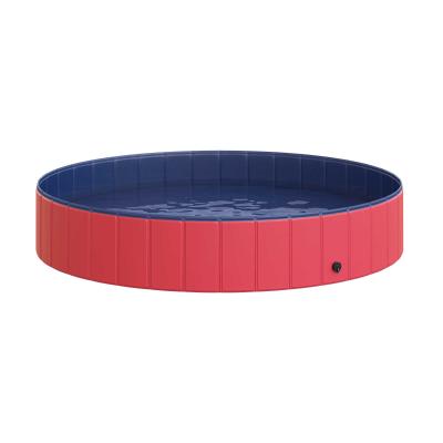 Pawhut Basen dla psa, brodzik, basen do pływania, basen, czerwony, Ø 160 x wys. 30 cm