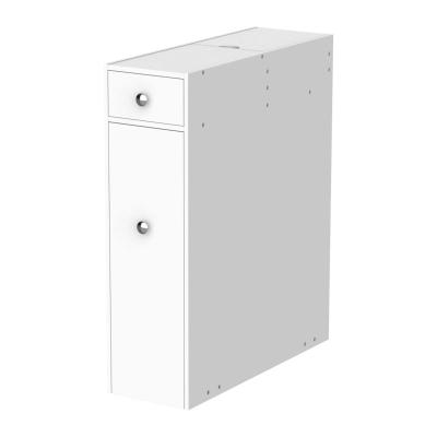 HOMCOM® MEBLE ŁAZIENKOWE SZAFKA ŁAZIENKOWA Z 2 SZUFLADAMI I PÓŁKĄ drewno białe 48 x 17 x 58 cm