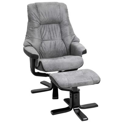 Relaksacyjny fotel z taboretem fotel telewizyjny fotel wypoczynkowy sofa rozkładana szary 78x82,5x109cm HOMCOM®
