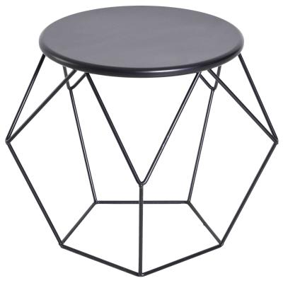 HOMCOM® STOLIK KAWOWY NOCNY OKRĄGŁY Z METALOWYM KOSZEM