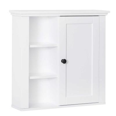 HOMCOM® SZAFKA ŁAZIENKOWA KUCHENNA WISZĄCA ŚCIENNA REGULOWANE 3 PÓŁKI drewno biała 53 x 14,5 x 50,5 cm