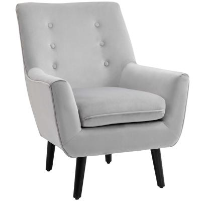 Fotel tapicerowany zaokrąglony fotel eleganckie krzesło retro kolor szary