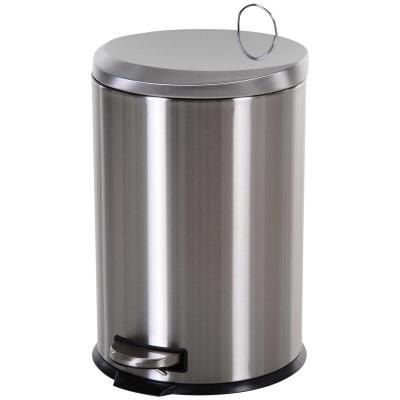 HOMCOM® Kosz na śmieci z pedałem 20 L z wiaderkiem wewnętrznym soft close stal nierdzewna PP Ø29,2 x H44 cm