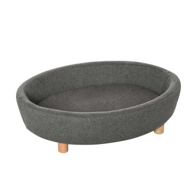 Sofa dla zwierząt domowych Sofa dla psa średniej wielkości psy koty owalna ciemnoszary